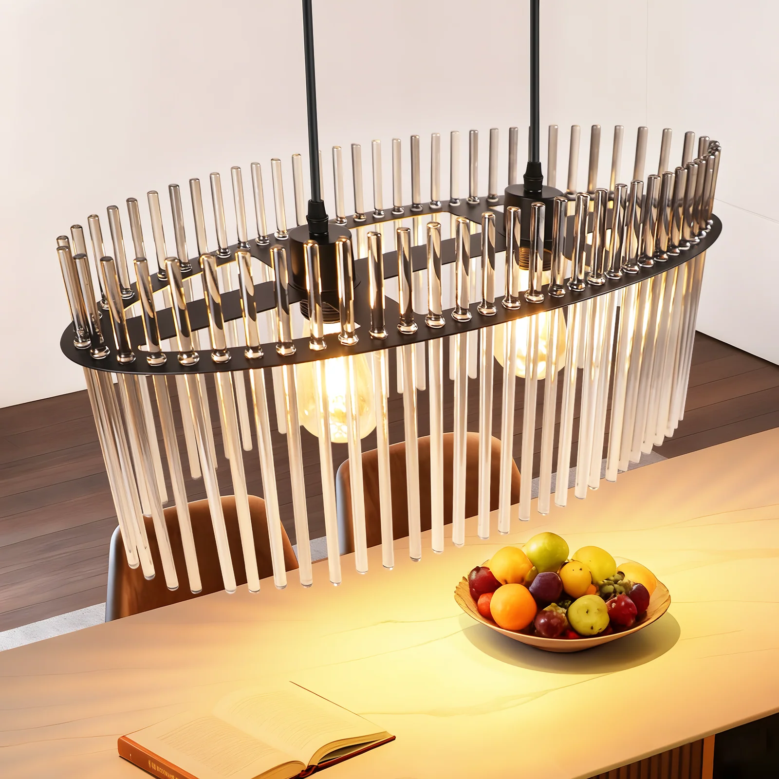 ZMH Pendelleuchte 2 flammig Rauchgrau Glas E27 Esstisch Hängelampe Für Innen Wohnzimmer - Image 17