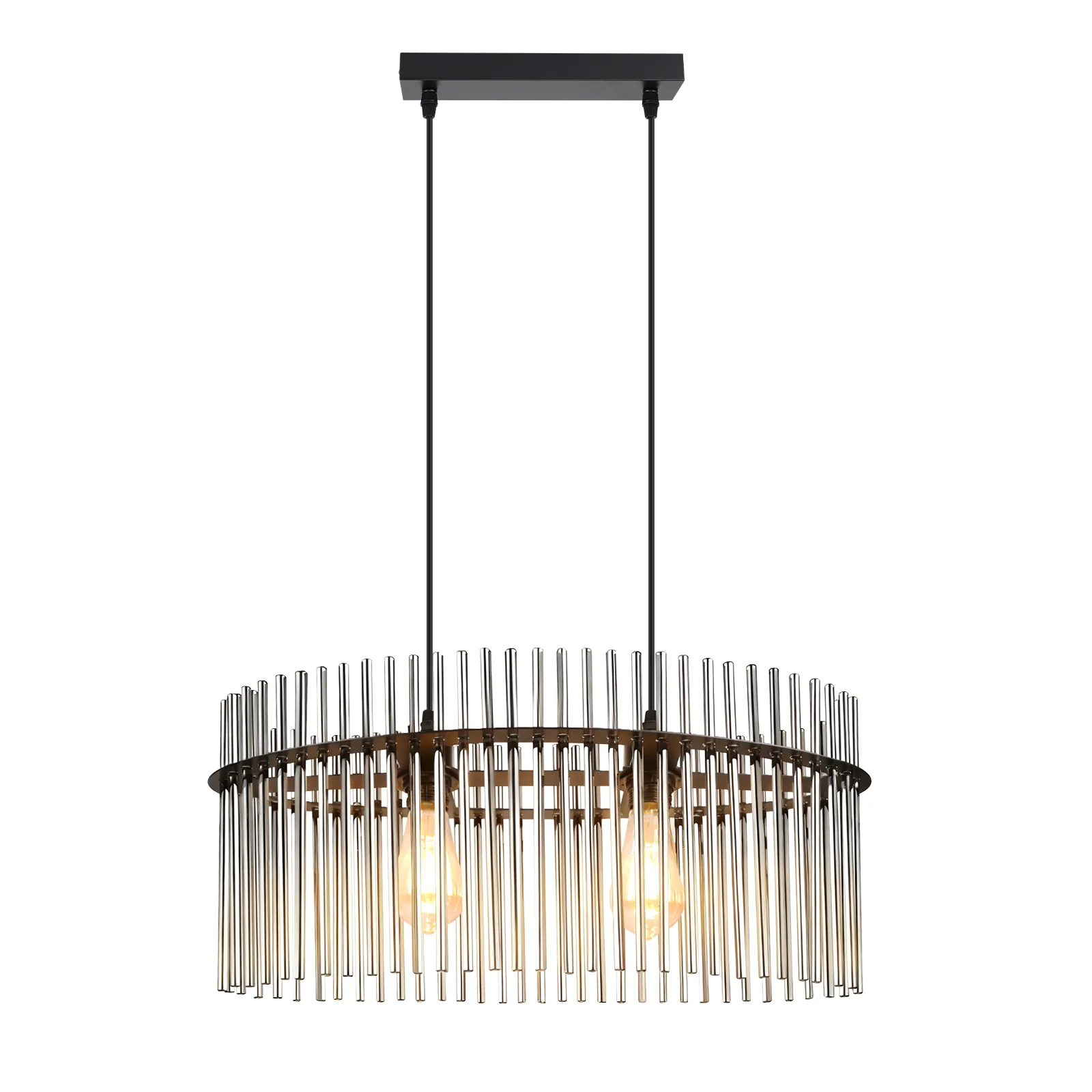 ZMH Pendelleuchte 2 flammig Rauchgrau Glas E27 Esstisch Hängelampe Für Innen Wohnzimmer - Image 2