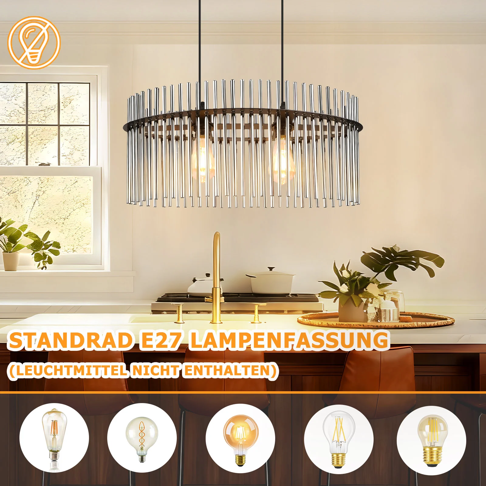 ZMH Pendelleuchte 2 flammig Rauchgrau Glas E27 Esstisch Hängelampe Für Innen Wohnzimmer - Image 22