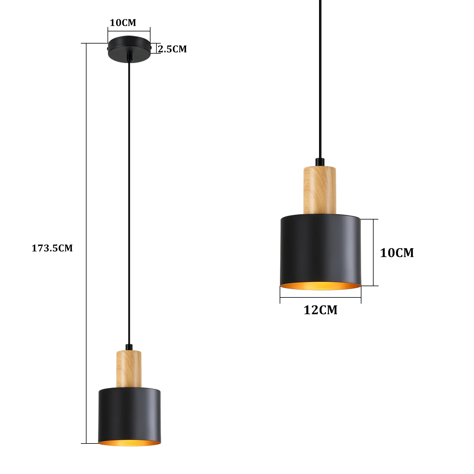 ZMH Pendelleuchte E27 Schwarz Vintage 1 Flammig Höhenverstellbar Hängelampe Für Esstisch Küche - Image 5