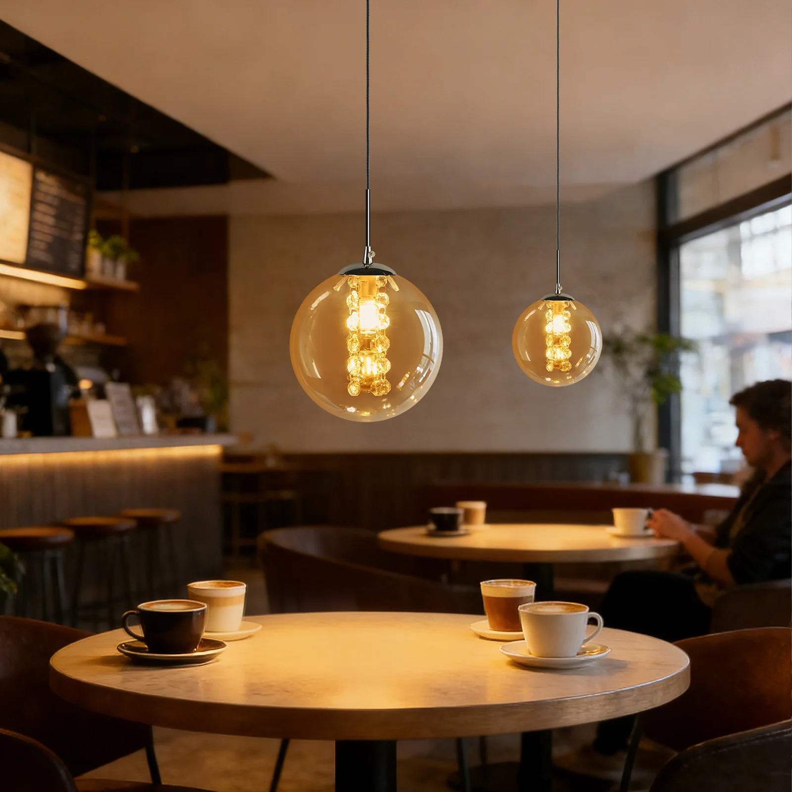 ZMH Pendelleuchte Glas Modern 1 Flammig Rauchgrau 120CM Höhenverstellbar G9 Hängelampe für Esstisch - Image 17