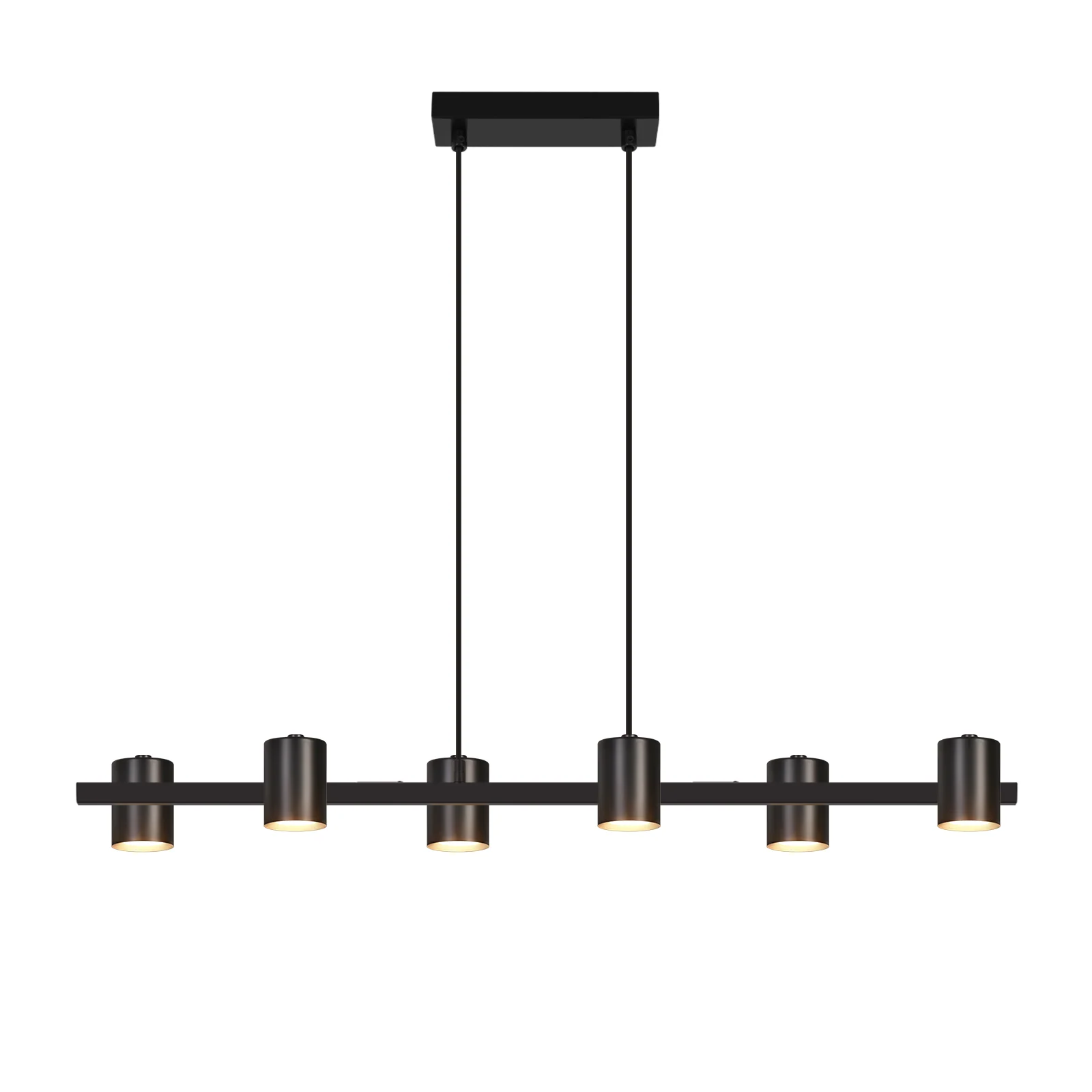 ZMH Pendelleuchte Schwarz 6 Flammig Metall 150cm GU10 Industrial Hängelampe für Esszimmer Wohnzimmer - Image 10