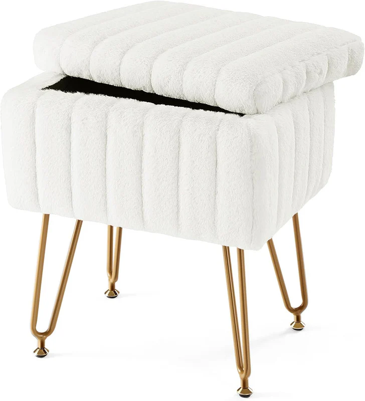 ZMH Sitzhocker Fußhocker mit Stauraum modern süßer kompakter Haushaltshocker für Flur Schlafzimmer - Image 3