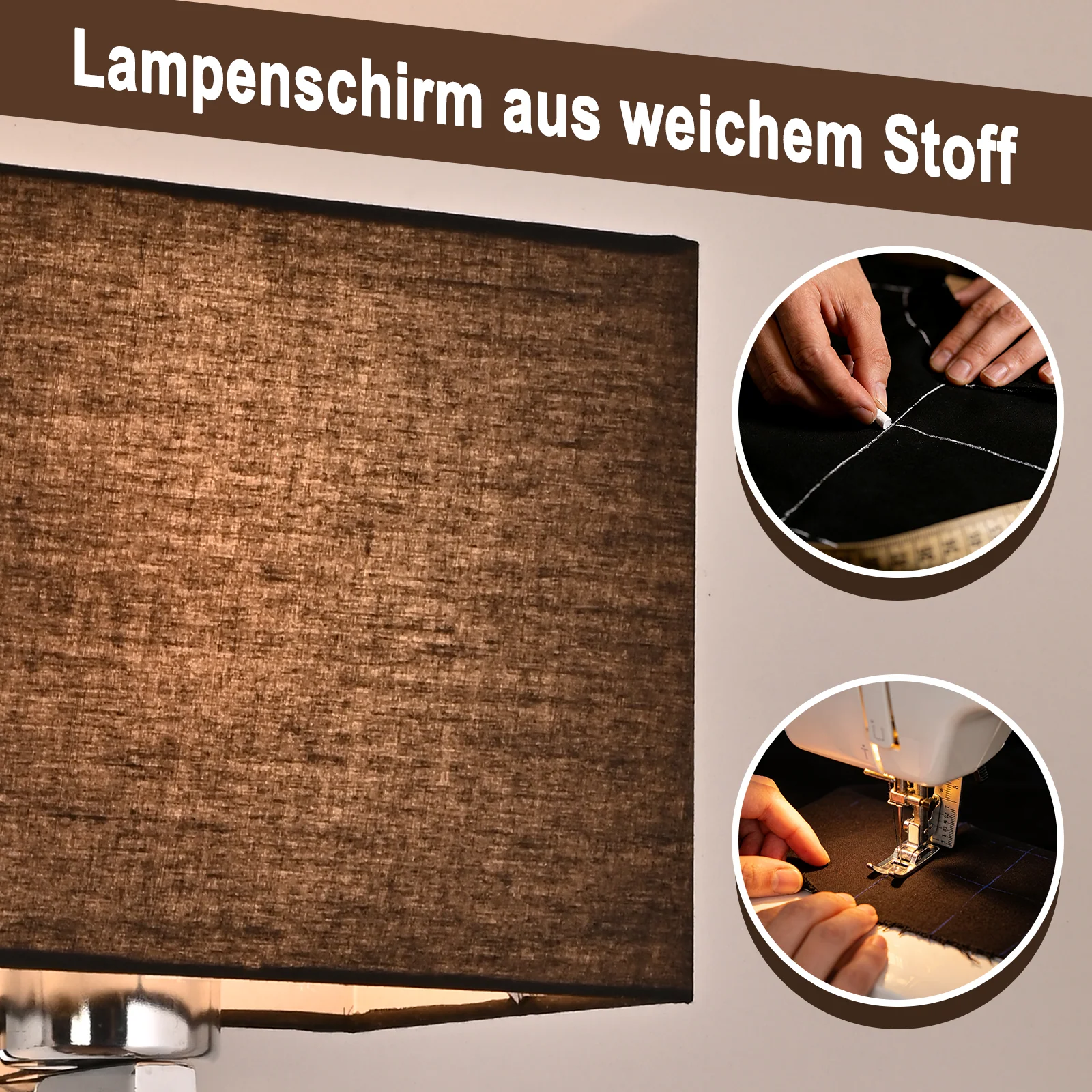 ZMH Wandlampe Schwarz Stoffschirm Modern Design E27 Wandleuchte mit LED Leselampe für Flur Bett - Image 7