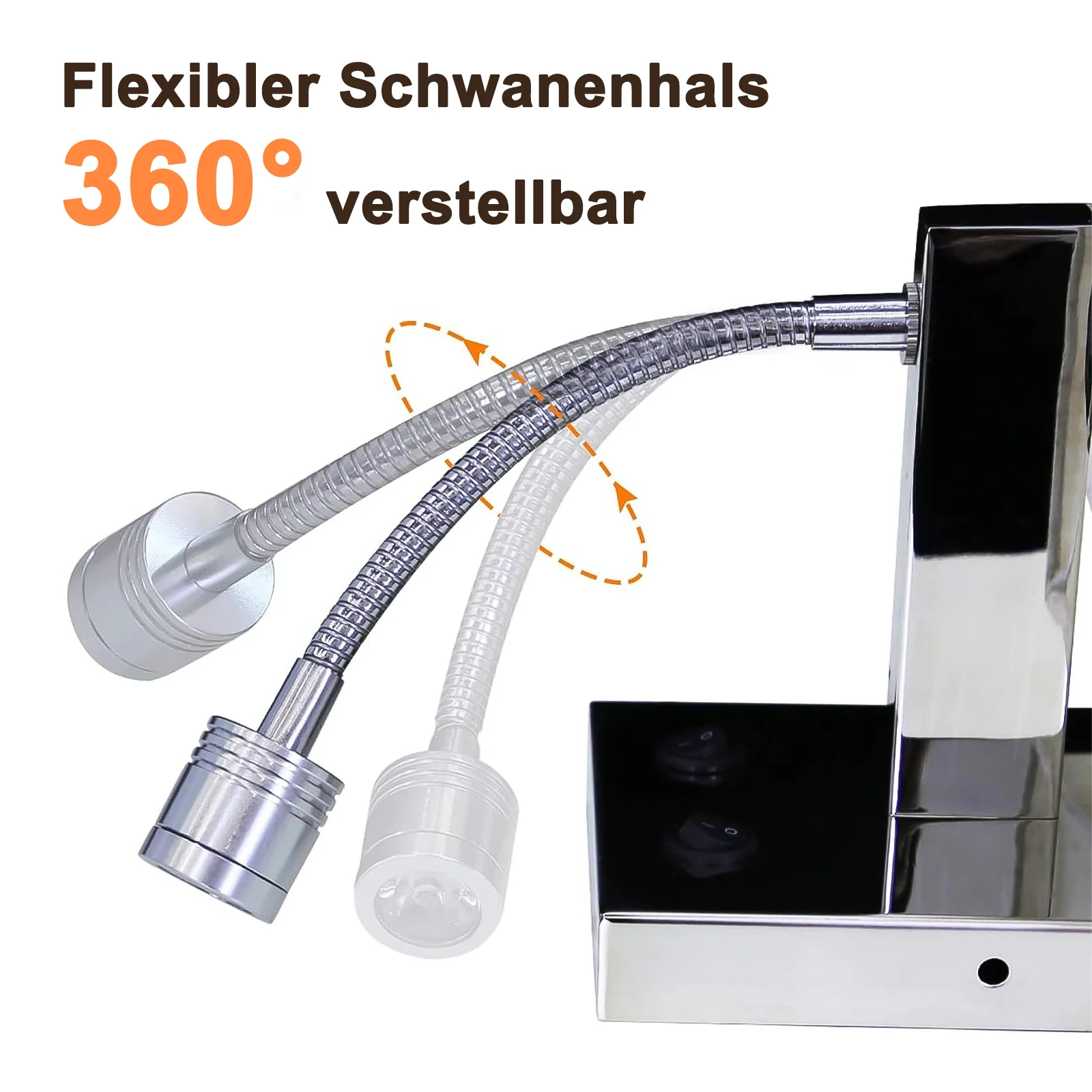 ZMH Wandlampe Schwarz Stoffschirm Modern Design E27 Wandleuchte mit LED Leselampe für Flur Bett - Image 8
