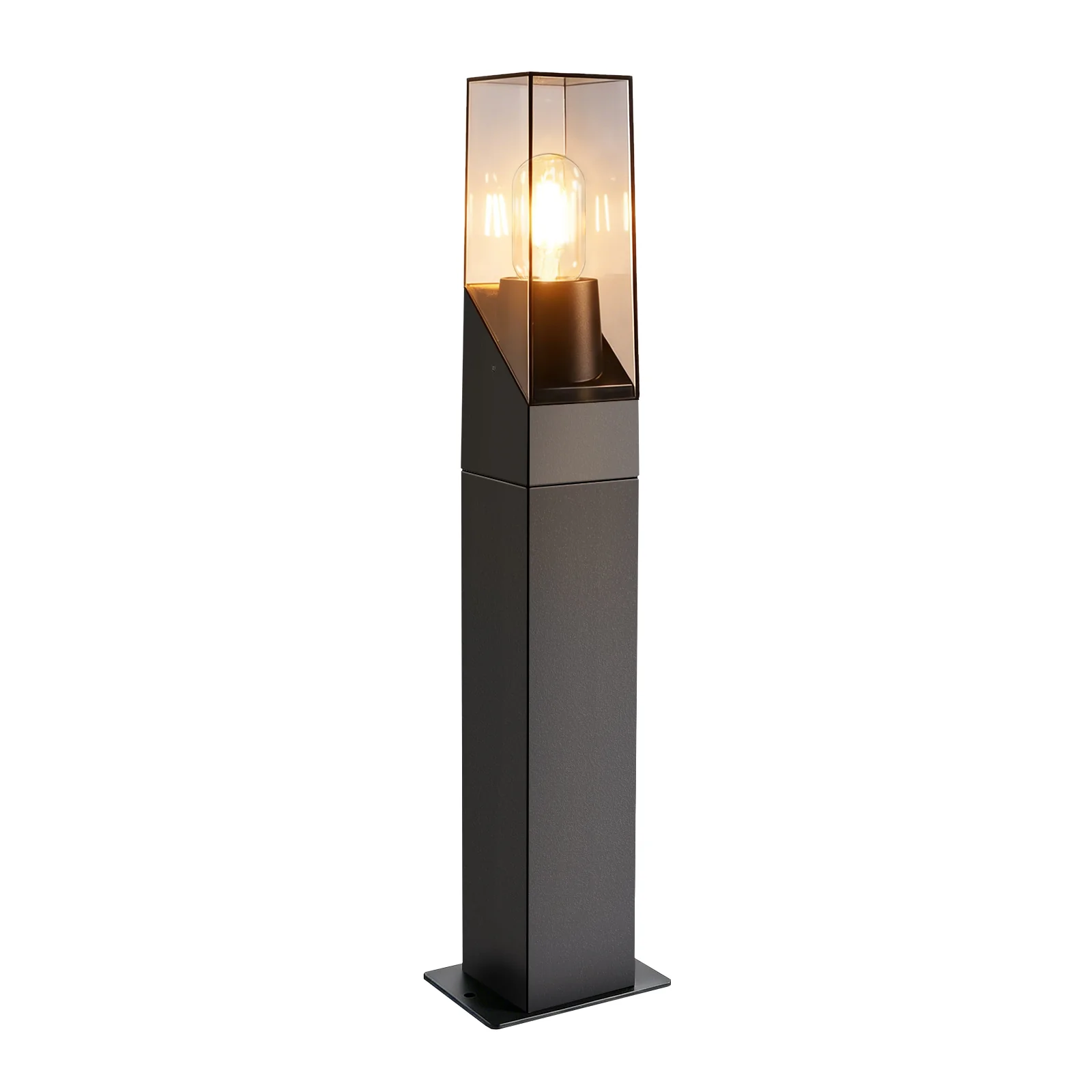 ZMH Wegeleuchte IP65 E27 Schwarz Pollerleuchte 60cm Außenlampe für Garten Rasen Hof Weg