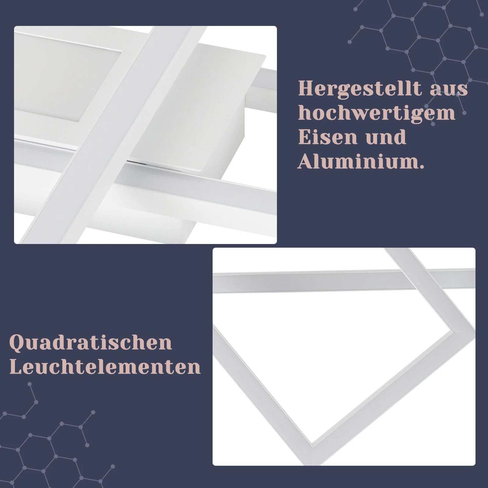ZMH Wohnzimmer LED Deckenleuchte 50w 3 Rahmen Deckenleuchte mit Fernbedienung Modern Flur - Image 9