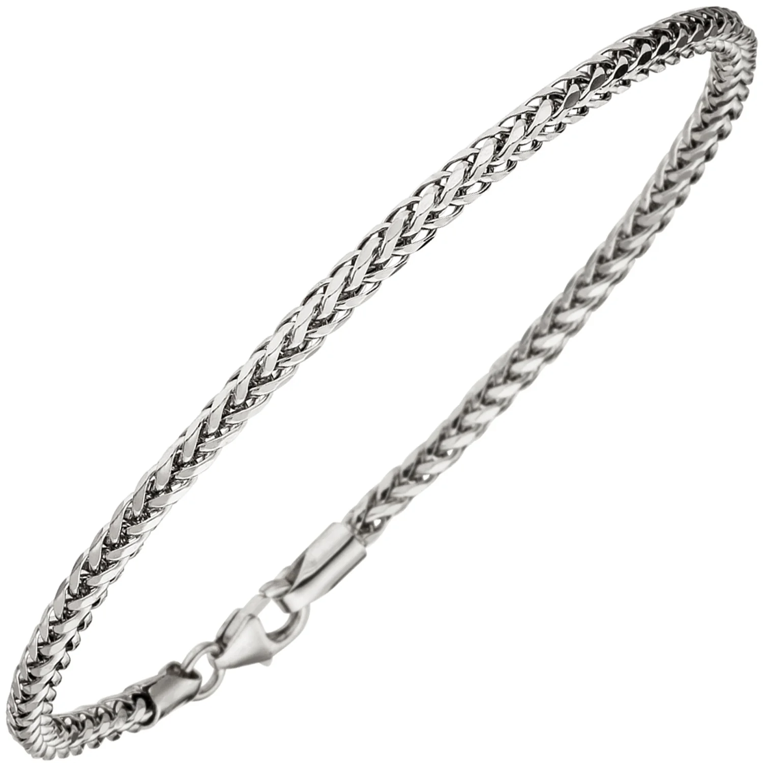 Zopfarmband 585 Gold Weißgold 19 cm Armband Goldarmband Weißgoldarmband