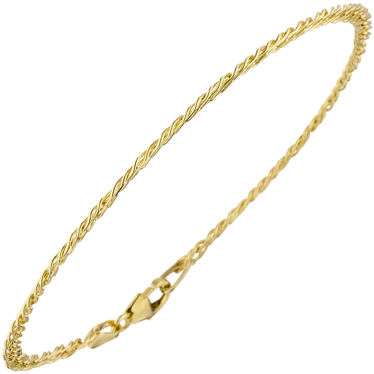 Zwillings-Panzerarmband 333 Gelbgold 21 cm Gold Armband Goldarmband Karabiner - Image 2